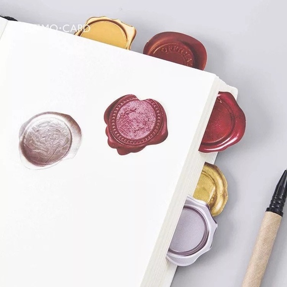 Faux Wax Seals, Mix Of Colors, 45 Deco Stickers - Picture 3 of 7